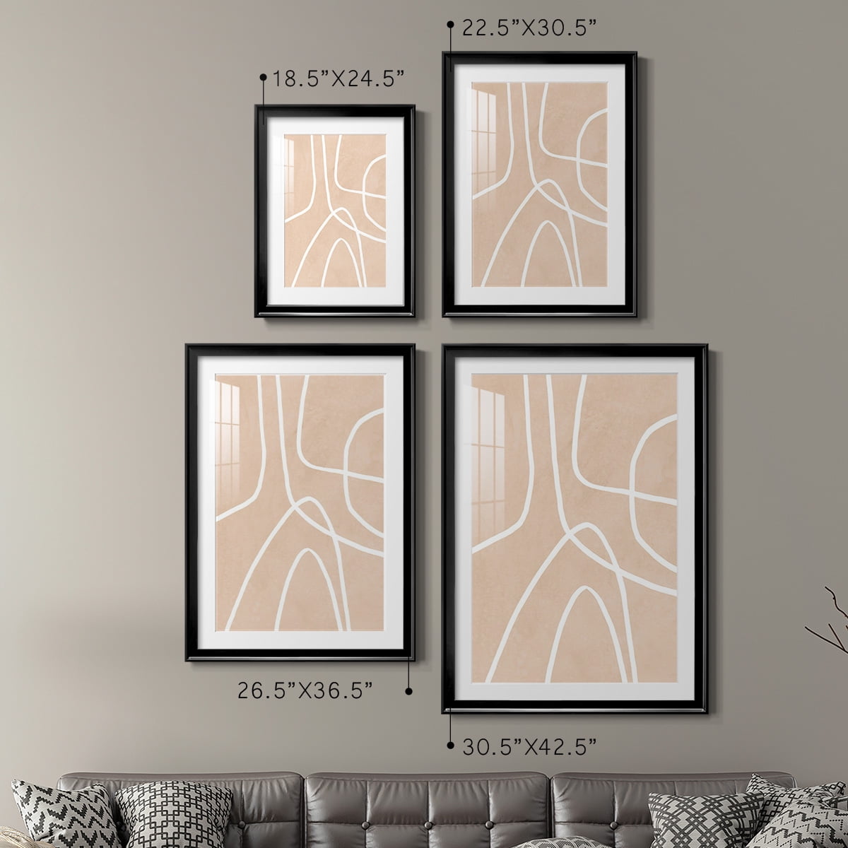 Wexford Home Clean Contour I Premium Framed Print, 30.5" x 42.5" - Ready to Hang, Black (Set of 2)