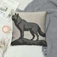 thumbnail image 2 of COMIO  Throw Pillow Cover,Howling Wolf Square Throw Pillow Cases，Vintage Style Wilderness Rustic Coyote Retro Mascot Throw Cushion Covers for Couch Sofa Chair Bedroom, 2 of 5