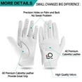 thumbnail image 2 of FINGER TEN Mens All Premium Soft Cabretta Leather Tour Fit Grip Left Hand Lh Right Hand Rh with Cadet Size Golf Gloves Value 1 Pack Size from Small to XXL, 2 of 6