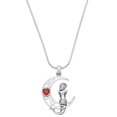 thumbnail image 3 of Granddaughter Jewelry Mermaid on Moon Pendant Necklace Gift from Grandma, Grandpa, Grandparents, Jewelry for Teens, Women, Christmas, Stocking Stuffer (Red), 3 of 4