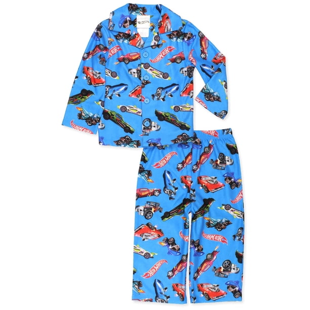 Set de pijama Hot Wheels Racecar para bebés y niños, franela 10, azul