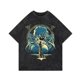 thumbnail image 3 of Camiseta con estampado de anime Vinland Saga, manga corta, corte holgado, cuello redondo, estilo vintage, para verano, con lavado exclusivo, 3 of 4