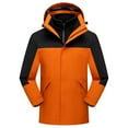 thumbnail image 2 of Sentmoon Mens Windbreaker Color Block Long Sleeve Drawstring Hooded Neck Winter Jackets Plus Size Zipper Waterproof Woman Clothes Fall Comfy for Travel and Hiking Orange L, 2 of 7