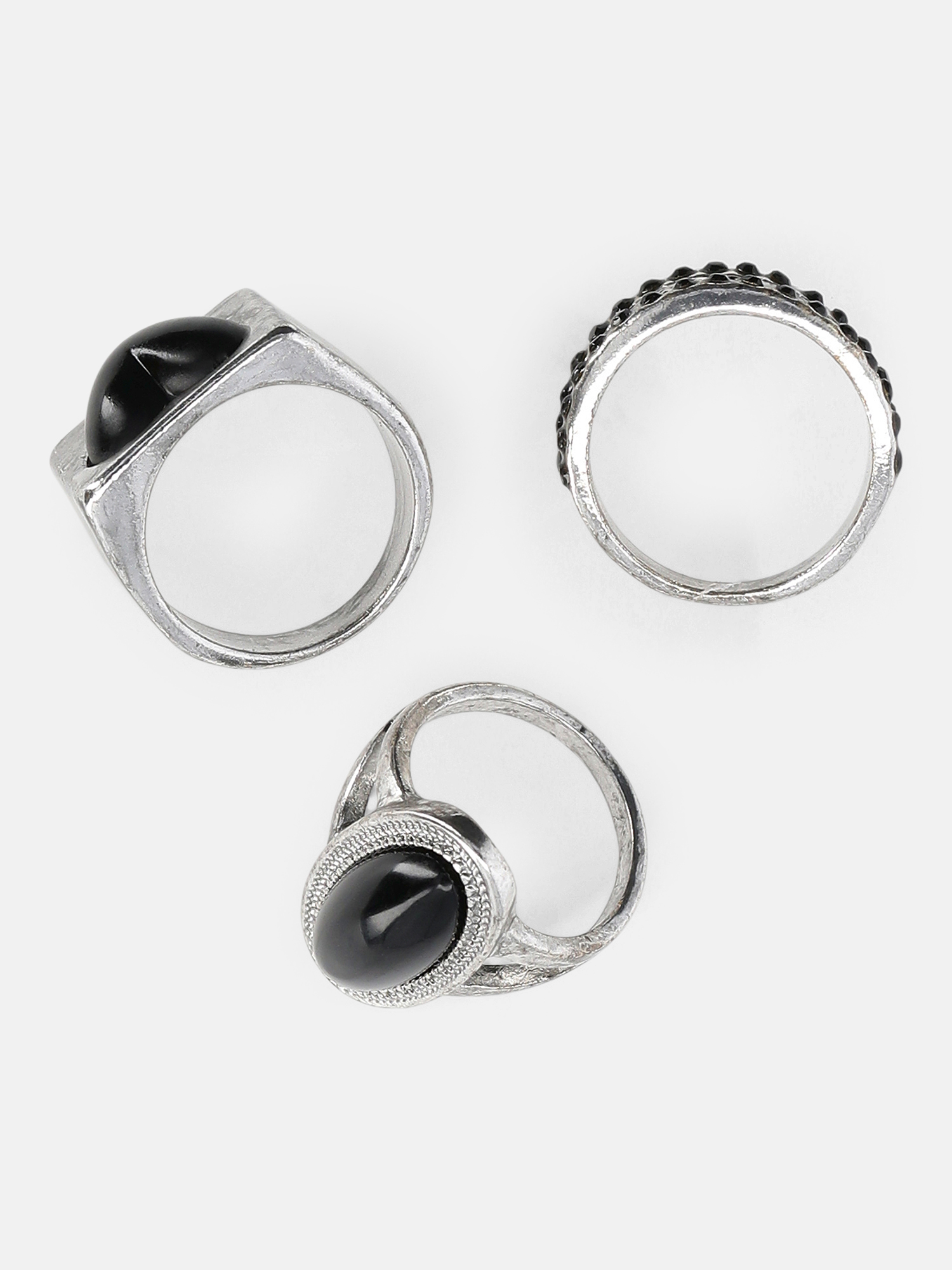 No Boundaries Women's Gold Heart Ring Set, 3-Pack photo 3