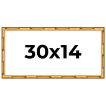 30x14 Frame Gold Bamboo Solid Wood Picture Frame | 1 Inch Moulding Width | Interior Frame Depth