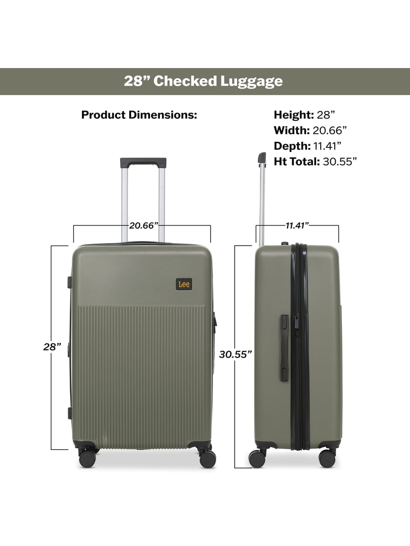 Lee 21/28 in Unisex 2-Piece Luggage Set, Olive - Walmart.com