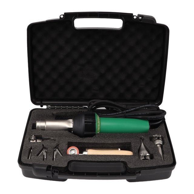 Kit de soldador de plástico de 1600 W con múltiples boquillas, pistola de soldadura de aire caliente para pisos de PVC, placa de PP