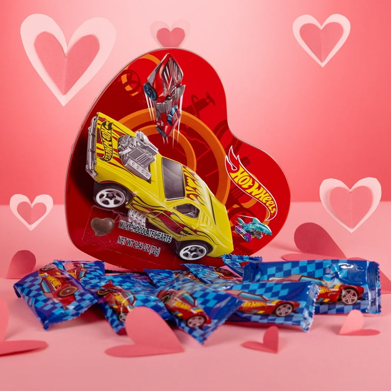 Hot Wheels Heart Tin with 10 pieces of Chocolate - Walmart.com