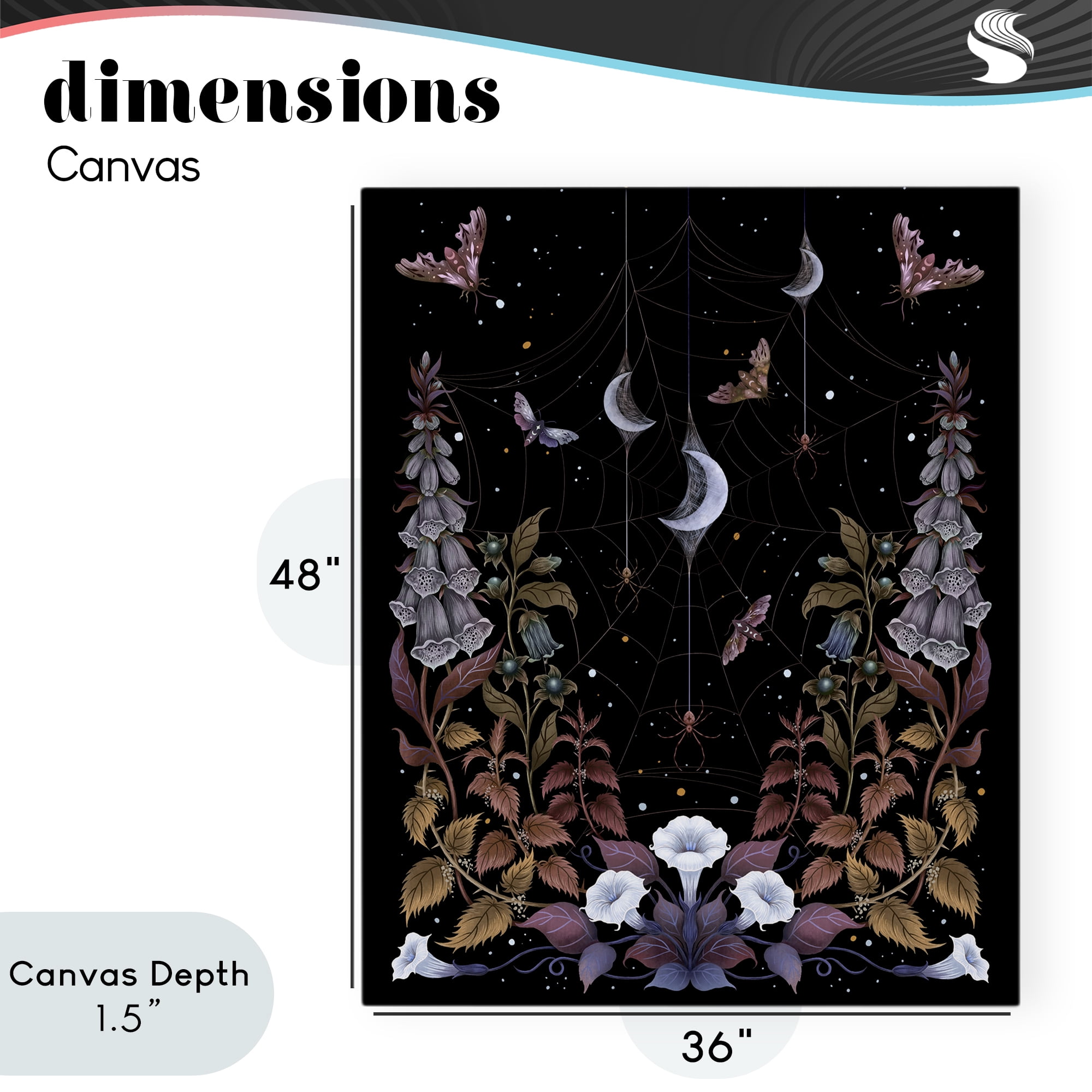 Stupell Industries Witch Garden with Spider Webs Canvas Wall Art, design by Episodic Drawings