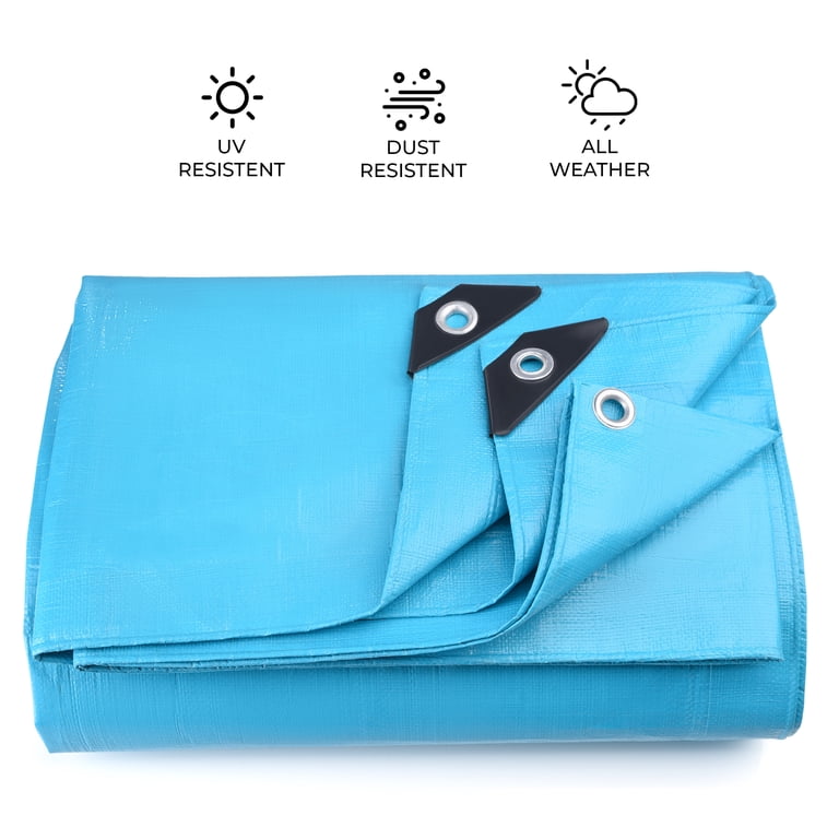 TEAL ELITE, Heavy Duty Tarp, Waterproof, 8' x 10', Blue - Walmart.com