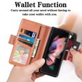thumbnail image 3 of TECH CIRCLE for Samsung Galaxy Z Fold 4 Case, PU Leather Wallet Flip Book Case with S Pen Holder Kickstand RFID Blocking Credit Card Holder Shock-Absorbing Protective Case, Brown, 3 of 10