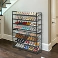 thumbnail image 7 of Large Shoe Rack 8 Tier Shoe Organizer, Heavy Duty Metal 4-Tier Stackable Shoe Storage Vertical Shoe Rack for Closet Front Door Entrance, Up to 50 Pairs, 44.8" W x 11.4" D x 56.7" H, Black, 7 of 7