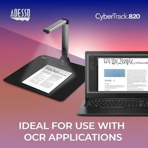 Recording Scanner 4K Video Recording Document Scanner Adesso 8MP Document Camera For ...