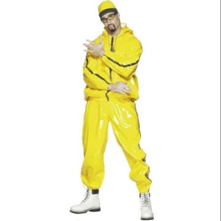 PVC Bright Yellow Rapper Suit Costume Adult