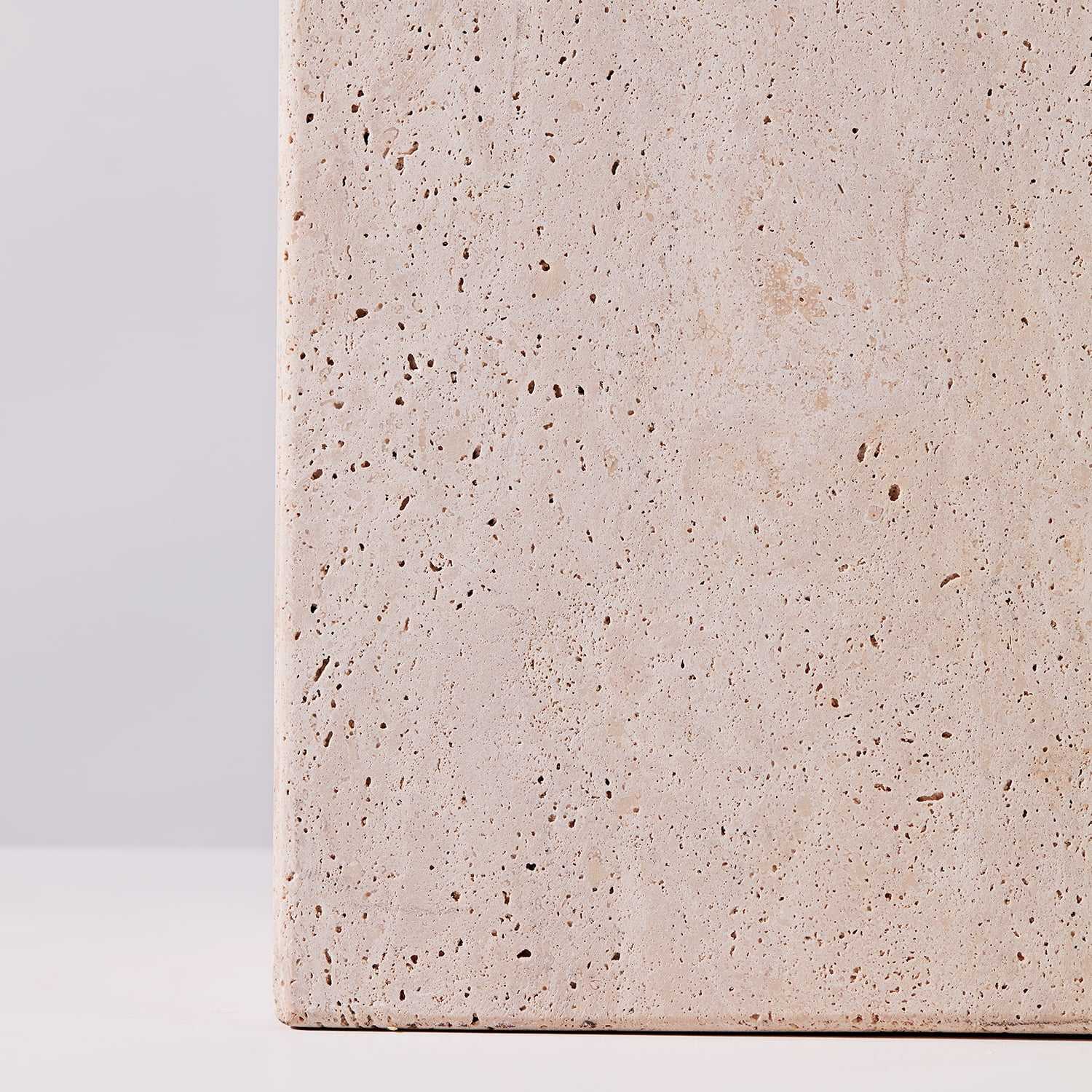 Sturdy Rectangle Travertine Wasetbasket 7.48 Inch W x 7.48 Inch D x 10 Inch H, Organic Trash Can, Natural Garbage Bin, Trash Bin for Bathroom, Home Office