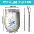 thumbnail image 5 of 12oz Stemless Wine Tumblers Pioneer Flower Floral Print Pattern Vacuum Insulated Stainless Steel Travel Tumbler Cups Mug with Lid and Straw for Champaign,Cocktail,Beer with Cleaning Brush, 5 of 5