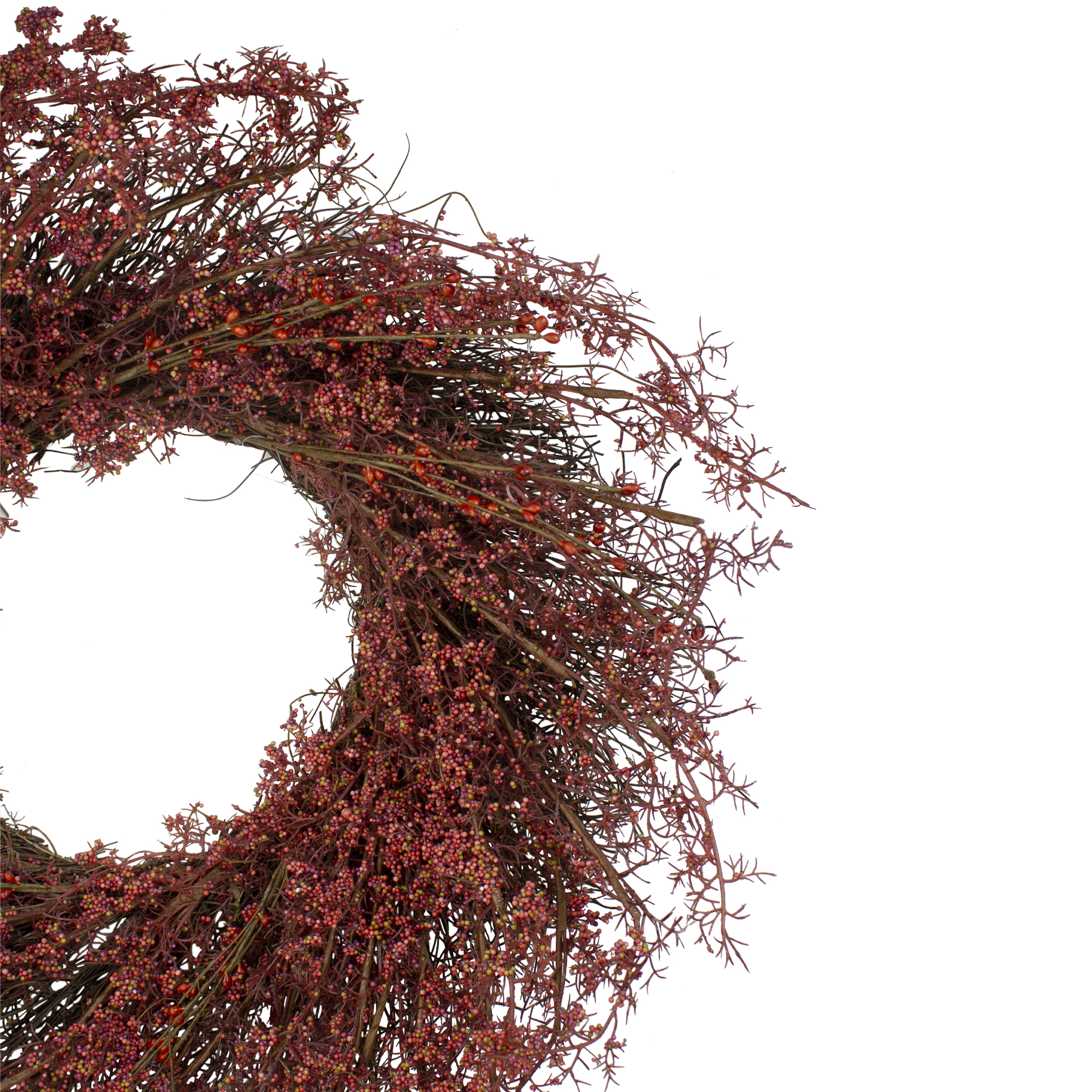 24" Fall Harvest Burgundy Berry Artificial Wreath - Unlit