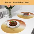 thumbnail image 5 of Burnt Orange Yellow Ombre Round 13 Inch Placemats Set of 2, Contemporary Art Abstract Aesthetics HeatResistant Non Slip Place Mats for Dining Table, Wipeable Kitchen Table Mats for Housewarming, 5 of 9