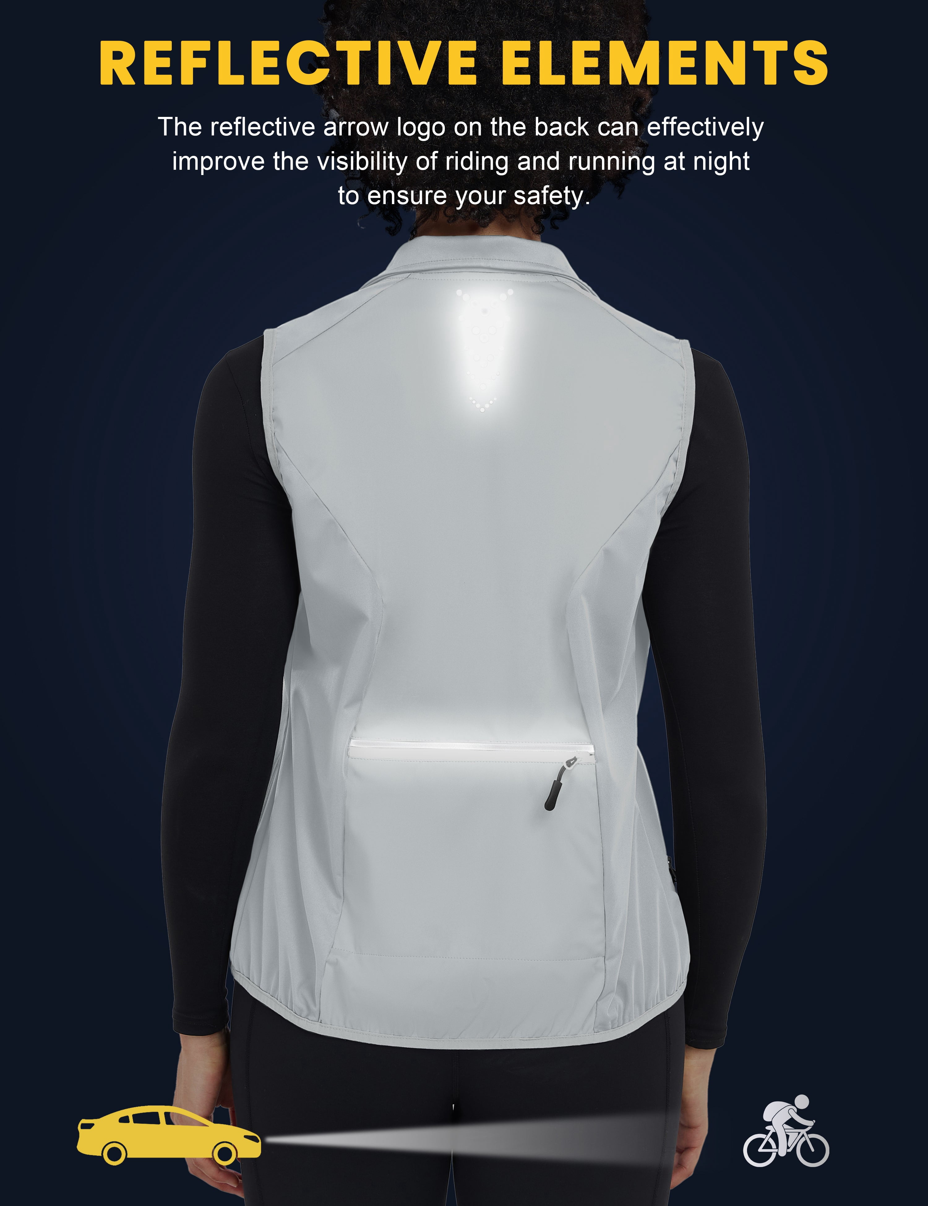 Little Donkey Andy Windproof Sleeveless Vest Jacket for Women, Water-Repellent Stretch Sports Vest for Cycling, Running (White XS)