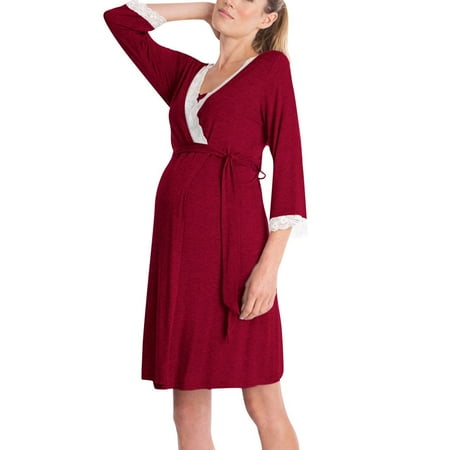 

Summer Maternity Dress For Photoshoot Womens Mother Lace Pregnant Long Sleeve Nursing For Maternity Pajamas Dress