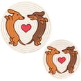 thumbnail image 7 of SKYSONIC 2 pcs Cute Dachshund Dog Pot Holders Trivets, Heat Resistant Trivets,Creative Valentines Love Cotton Thread Weave Mats for Hot Pads Pans Pot Bowl Teapot, 7 of 7