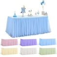 thumbnail image 5 of Yesbay Tulle Table Skirt for Rectangular Tables Wrinkle Free Table Cloth with Tutu Skirt Reusable Tablecloth, 5 of 8