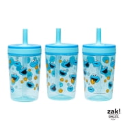 Zak Designs Sesame Street Kelso Toddler Tumblers For Travel or At Home, 15oz 2-Pack Durable Plastic Sippy Cups With Leak-Proof Design is Perfect For Kids (Elmo and Cookie Monster)