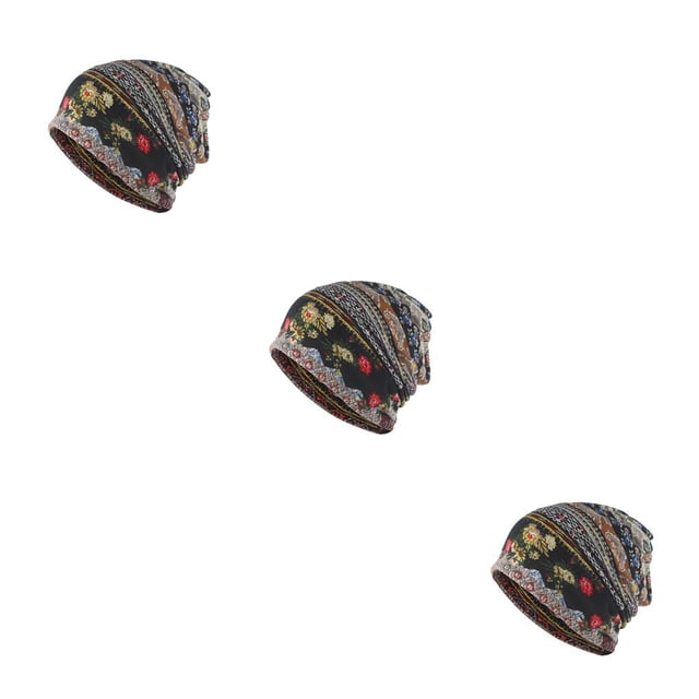 Gorro turbante Ajustable Qarigey Hijab Estampado floral Negro