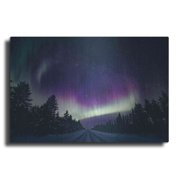 Luxe Metal Art 'Colorful Polar Arctic Northern Lights' by Luxe Portfolio, Metal Wall Art, 16"x12"