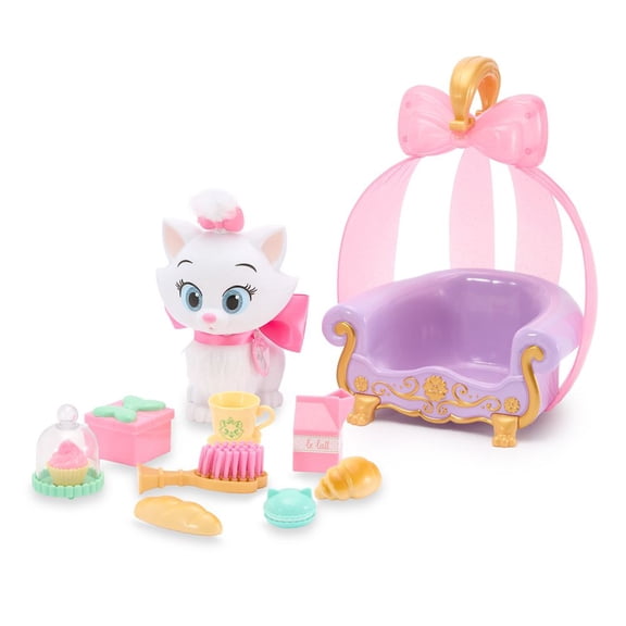 Disney Store Official Princess Pet Play Set - Aristocats Toy Set – Fun Playsets Princess Toys Perfect for Little Kids - Comes with Marie, Chair, brush and Accessories