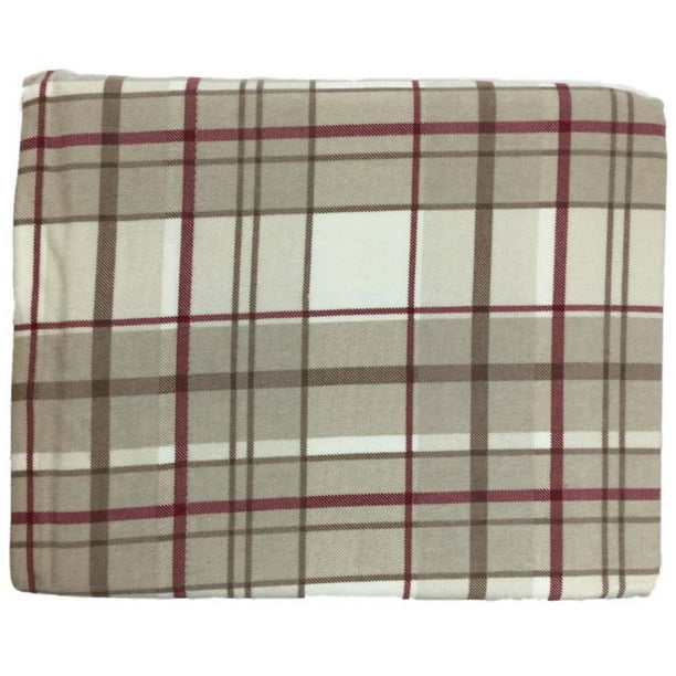 Cuddle Duds Flannel Sheet Set Red & Khaki Plaid Twin Bed Sheets Bedding