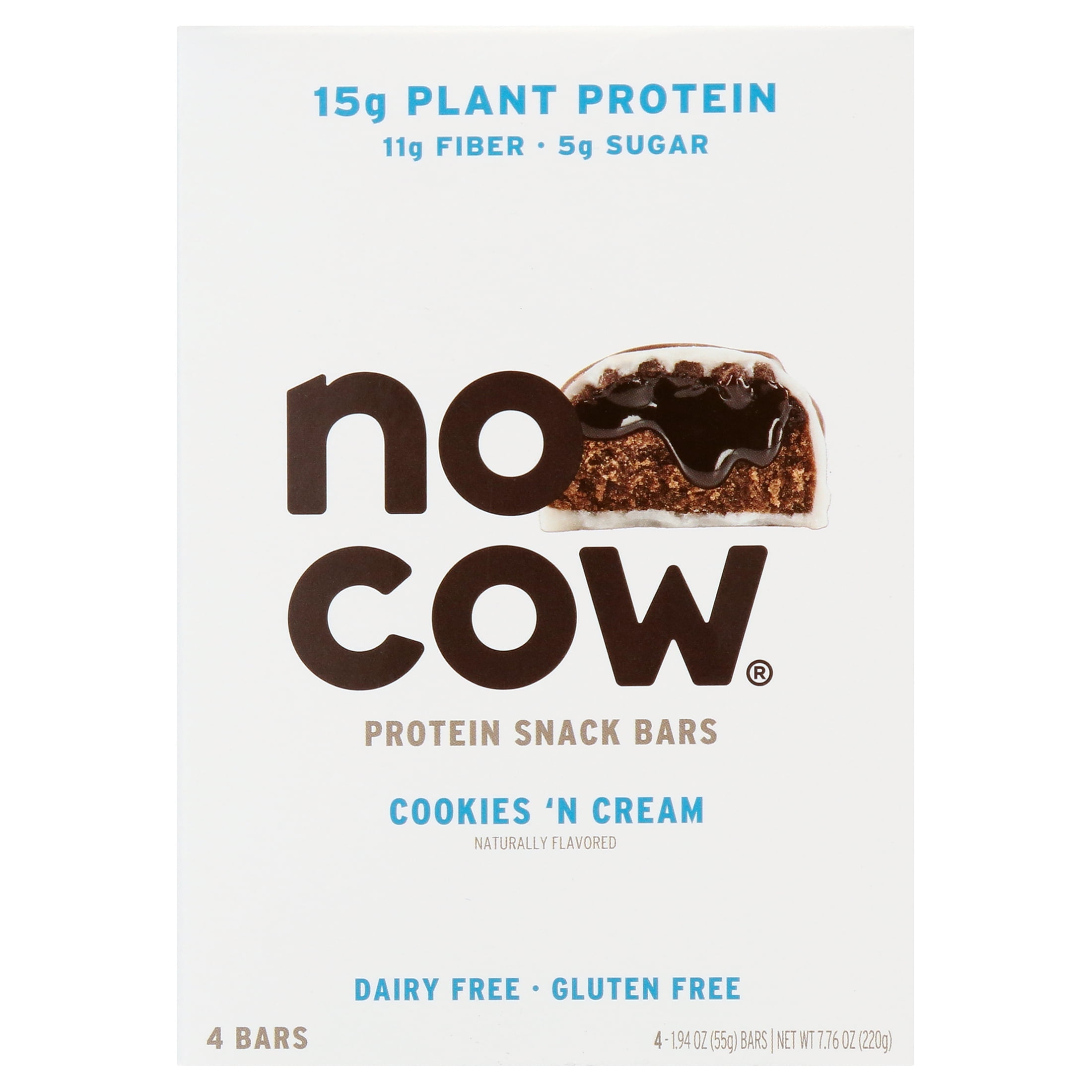 (3 pack) No Cow, Cookies 'N Cream Protein Snack Bars, 4 Count