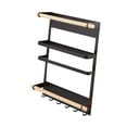 thumbnail image 4 of Organizador del refrigerador, estante de almacenamiento de nevera lateral con gancho, organizador de estante de estante de refrigerador multipropósito Negro, 4 of 8