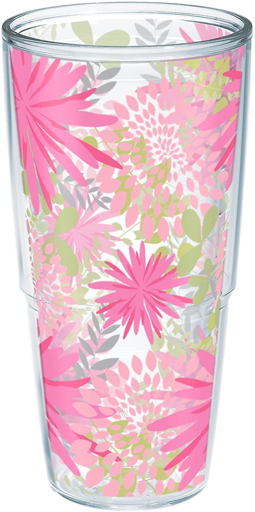 Tervis Tumbler 24oz Tropical Hibiscus Floral Insulated Cup W Pink Travel Lid for sale online