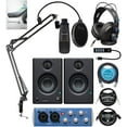 thumbnail image 1 of PreSonus AudioBox Studio Ultimate Bundle with Blucoil Boom Arm Plus Pop Filter, USB Hub Type-A, 10-FT Straight Instrument Cable 1/4in, 10-FT Balanced XLR Cable, and 3' USB Extension Cable, 1 of 9