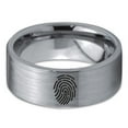 thumbnail image 2 of Tungsten Security Fingerprint Scan Band Ring 8mm Men Women Comfort Fit Gray Flat Cut Brushed Polished, 2 of 4