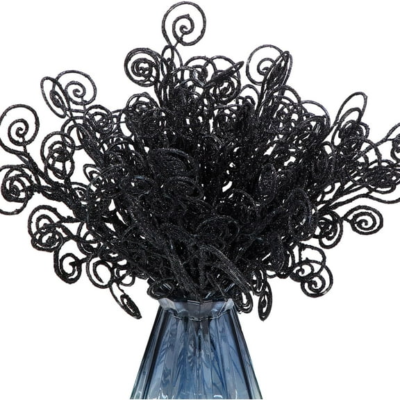 12 Pcs Glitter Tree Picks and Sprays Twigs Artificial Curly Stem Picks Ornaments 12 Inch Branches Sticks for Wreath Vase Fillers Gift Decoration