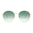 thumbnail image 2 of Retro Nerdy Round Thick Metal Rim Fashion Sunglasses Gold - Green, 2 of 4