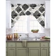 thumbnail image 2 of Swag Curtain Valances Black Moroccan Swag Valances for Kitchen Windows Gradient Modern Geometric Window Treatment Curtains Drapes for Kitchen Bedroom Living Room Bathroom Over Sink 56"x36", 2 of 6