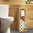 thumbnail image 6 of Natural Wood Toilet Paper Holder, Dispenser with 6 Rolls Storage, Brown, 6 of 6