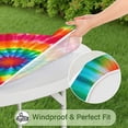 thumbnail image 5 of Colorful Rainbow Tie Dye Spiral Pattern Round Fitted Tablecloth with Elastic Edge,Dining Table Cover Waterproof,Outdoor Round Tablecloth for Camping,Dining,Indoor and Outdoor, 5 of 7