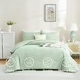 thumbnail image 6 of 3 Pieces Comforter Set, Solid Breathable Quilted Style Bedding Sets, Luxury Fluffy Soft Comforter for All Season (1 Comforter & 2 Pillowcases), Sage Green King, 6 of 6
