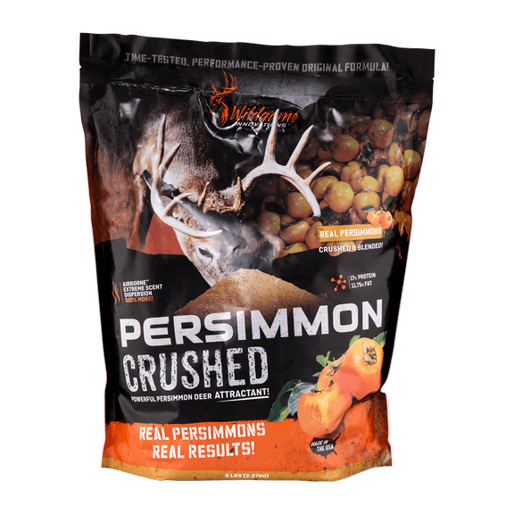 WILDGAME INNOVATIONS Persimmon Crushed Deer Attractant, 5lb Bag | Powerful Nutritious Long-Lasting Airborne Hunting Attractant with Real Persimmons