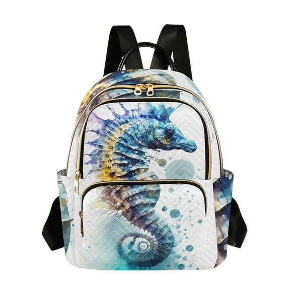 Hippocampus Blue Travel Laptop Backpack Casual Daypack Lightweight Bookbag Compartment for Business