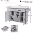 thumbnail image 2 of Churanty Kitchen Island with Trash Can Storage Cabinet, Kitchen Cart with Drop Leaf, Rolling Kitchen Island on Wheels with Adjustable Shelf, Towel Rack and Drawer, White, 2 of 18