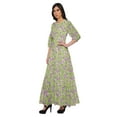 thumbnail image 2 of Moomaya Round Neck 3/4 Sleeve Long Dress For Women Plus Size Summer Clothing, 2 of 3