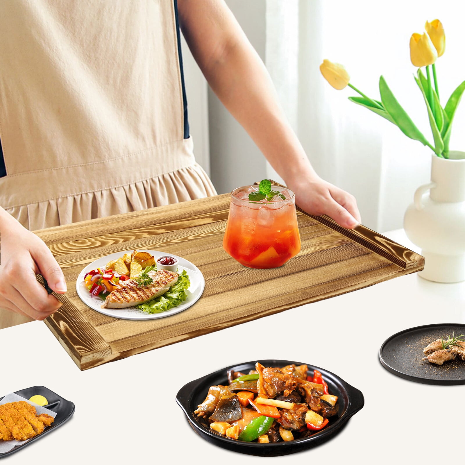 Noodle Board Stove Cover Pine Wood Stove Top Cover fit: Electric Stove Gas Stove