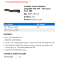 thumbnail image 2 of Front Left Outer Tie Rod End - Compatible with 2006 - 2021 IS350 RWD 2007 2008 2009 2010 2011 2012 2013 2014 2015 2016 2017 2018 2019 2020, 2 of 2