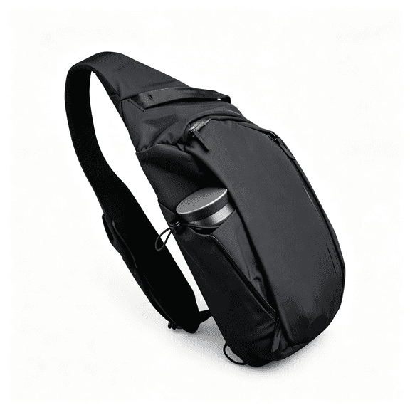 AOMRCOL Crossbody Left Shoulder 7.5L - Crossbody Bag Men,Sling Backpack - Fits 11" Tablet - Single Shoulder with Ykk Zipper - Expandable Water Bottle Pocket - Phone Sleeve- Black Axoflux 210D