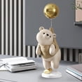 thumbnail image 4 of Figura de oso de resina, estatua de animal, adorno, escultura para dormitorio, estante, armario. Marrón, 4 of 8